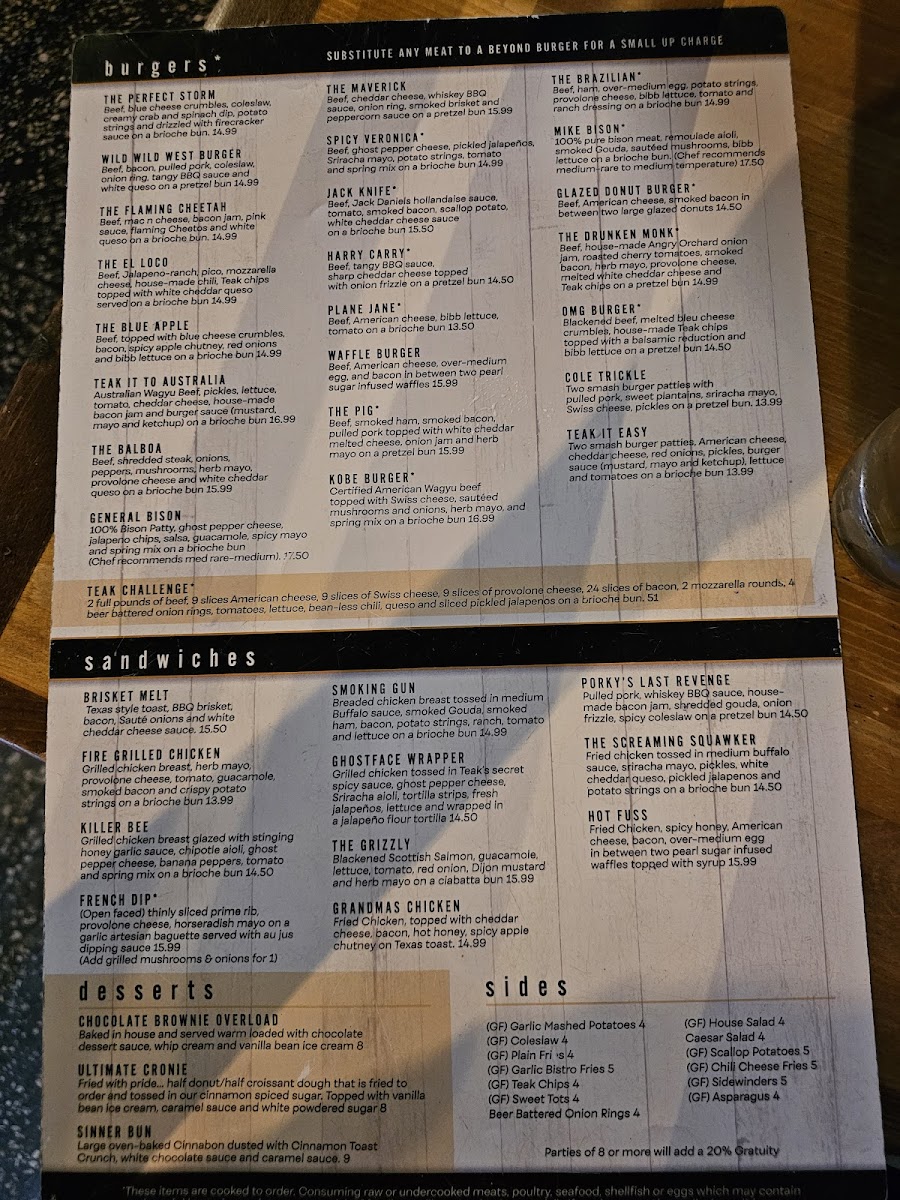 Teak Neighborhood Grill Menu - Image 3