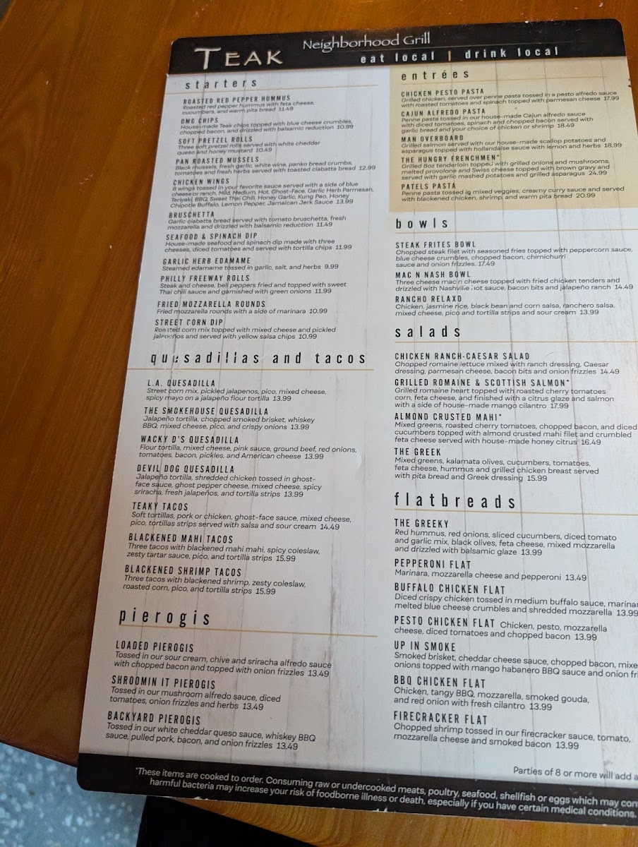 Teak Neighborhood Grill Menu - Image 5