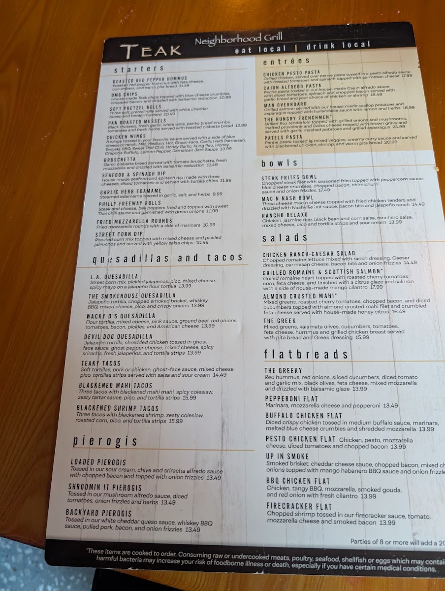 Teak Neighborhood Grill Menu - Image 6